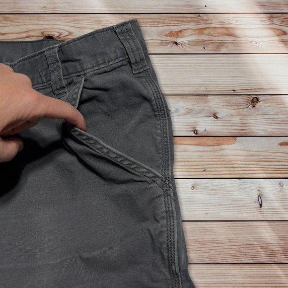 Carhartt Gray Carpenter Shorts Waist 44 - Picture 3 of 8
